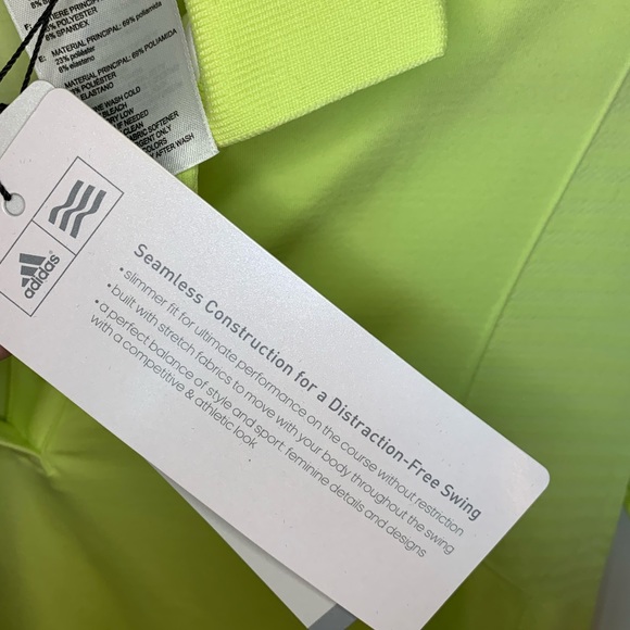 adidas Seamless Women’s Golf Polo SS Neon Green M - Picture 6 of 8